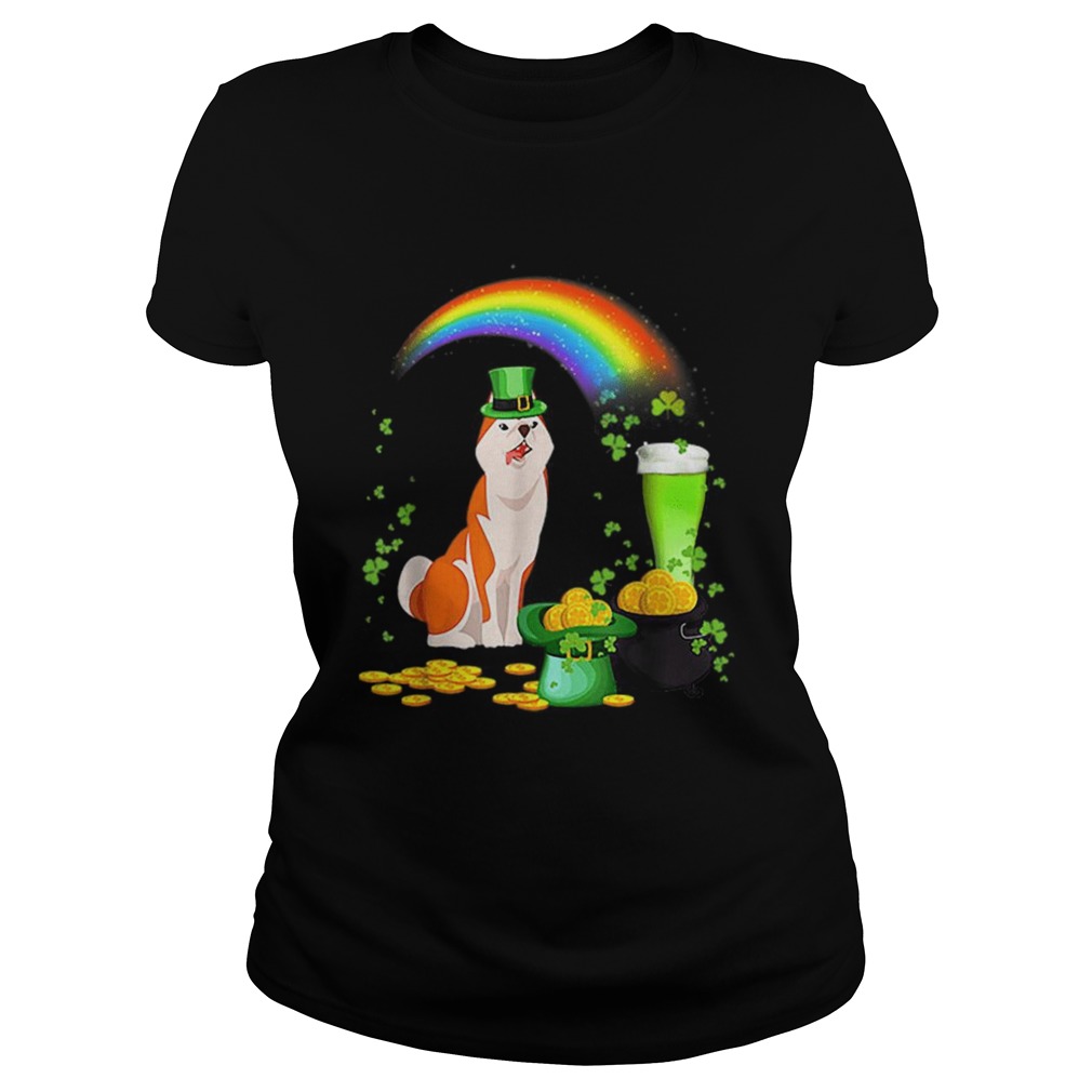 Happy St Patricks Day Shiba Inu Dog Drinking Classic Ladies