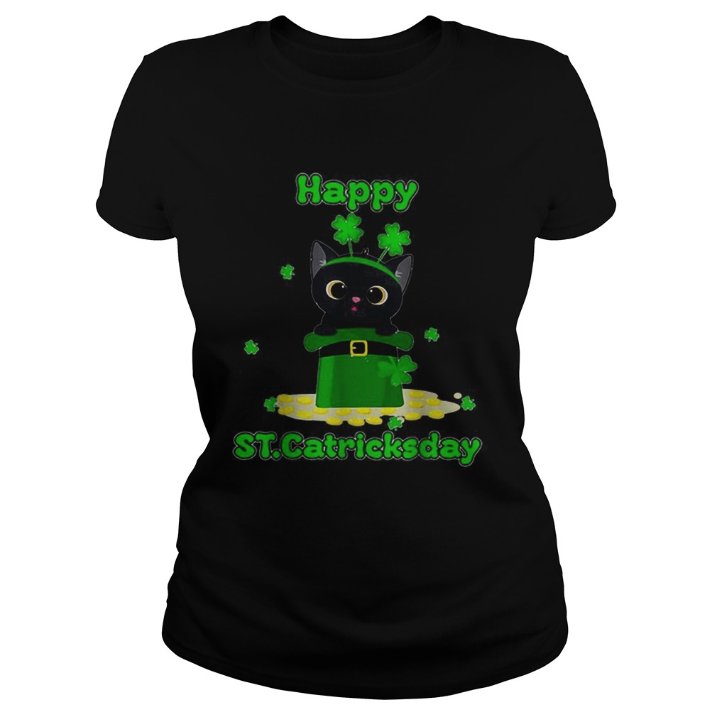 Happy Stcatricks Patricks Day Cat Lover Shamrock Classic Ladies