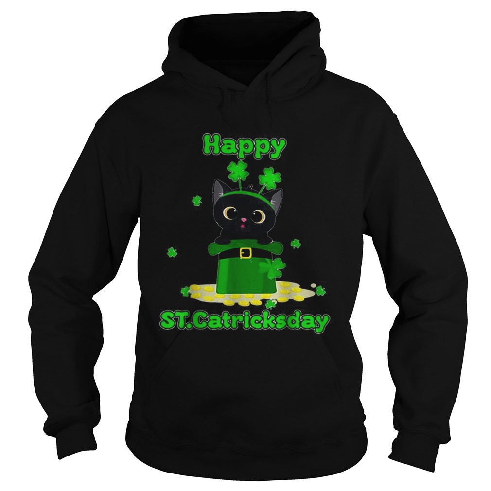 Happy Stcatricks Patricks Day Cat Lover Shamrock Hoodie