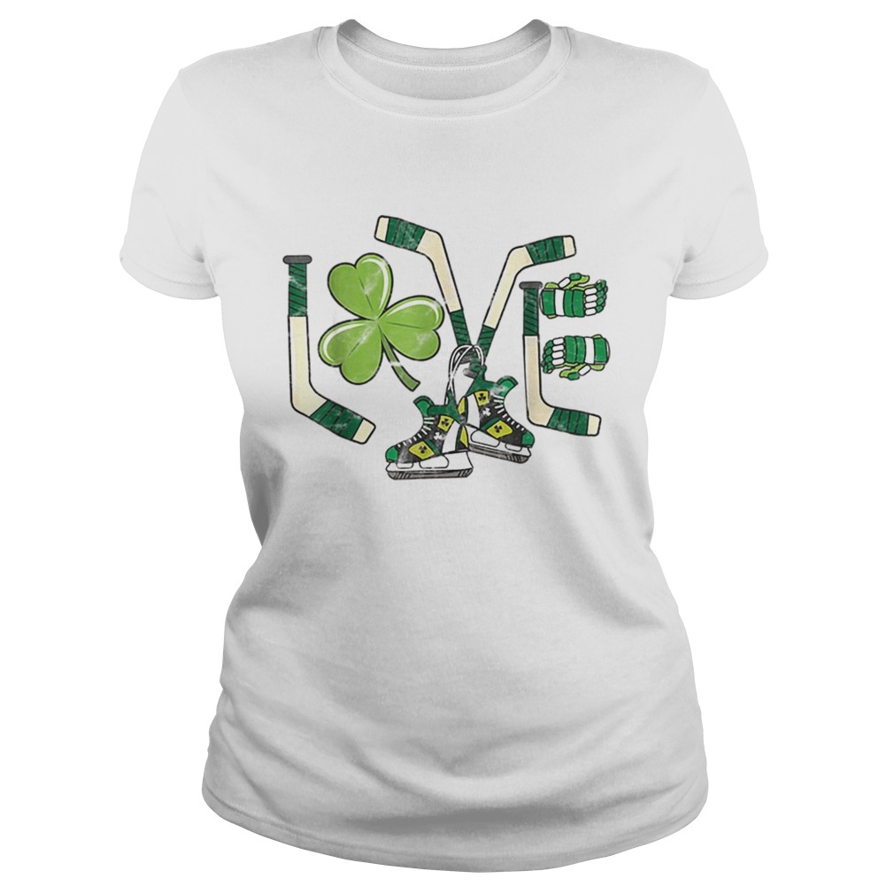 Ice Hockey Love St Patricks Day Cute Gift Goalie Clover Boys Classic Ladies