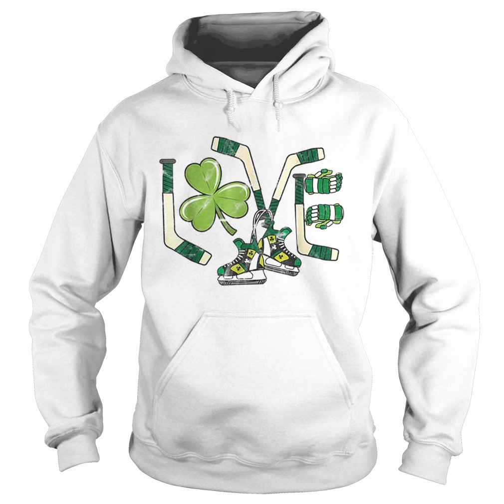 Ice Hockey Love St Patricks Day Cute Gift Goalie Clover Boys Hoodie