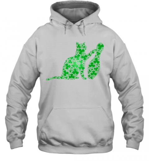 Irish Shamrock Cat Play Bowling Saint St.Patrick'S T-Shirt Unisex Hoodie