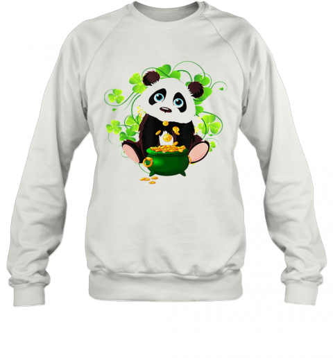 Irish Shamrock Leprechaun Panda St Patricks Day T-Shirt Unisex Sweatshirt