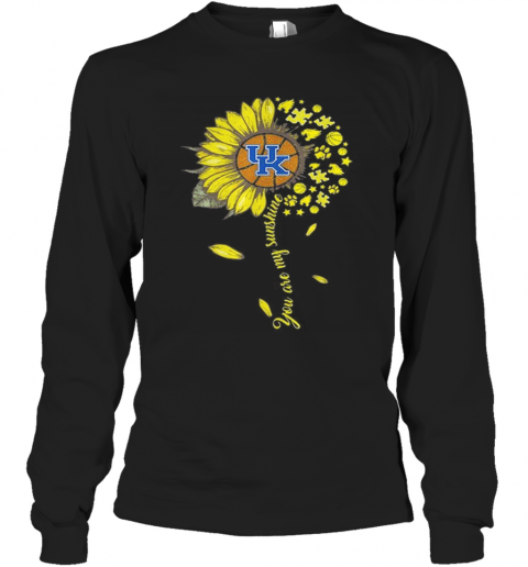 Kentucky Wildcats Baseball You Are My Sunshine Sunflower T-Shirt Long Sleeved T-shirt 