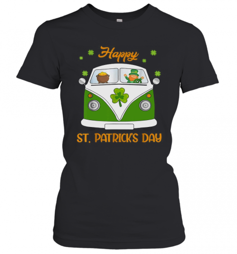 Leprechaun Gold Pot Hippie Car Funny St Patrick'S Day T-Shirt Classic Women's T-shirt