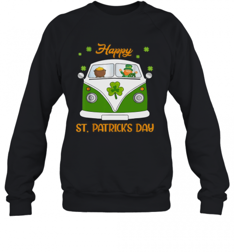 Leprechaun Gold Pot Hippie Car Funny St Patrick'S Day T-Shirt Unisex Sweatshirt