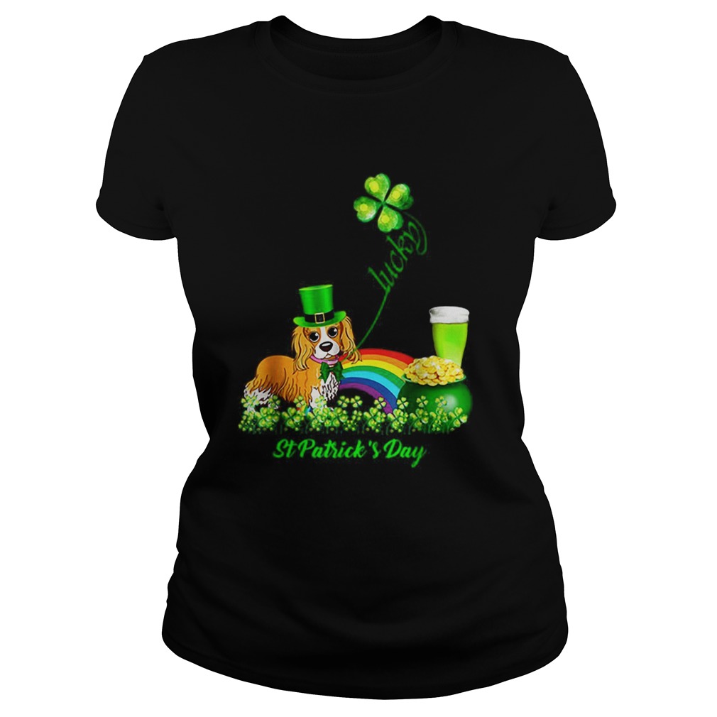 Lucky Cavalier Dog Shamrock St Patricks Day Classic Ladies