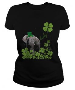 Lucky Elephant Shamrock St Patricks Day  Classic Ladies