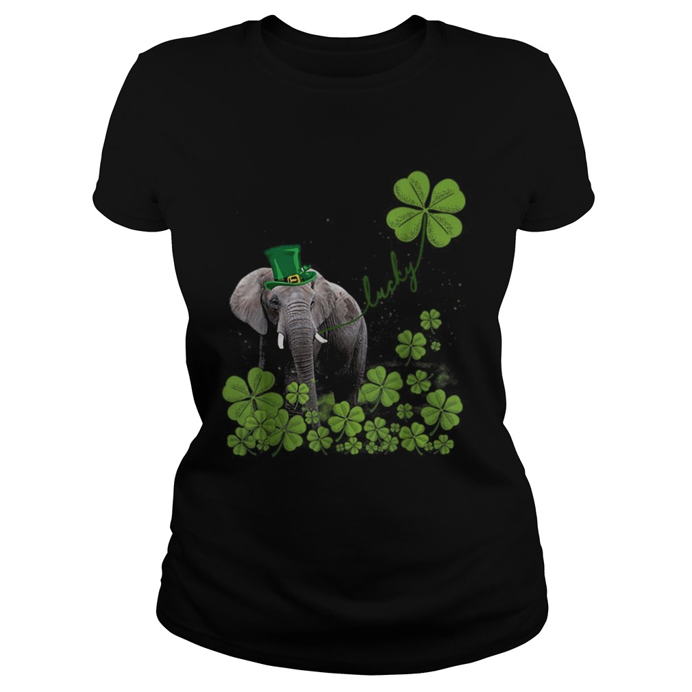 Lucky Elephant Shamrock St Patricks Day Classic Ladies