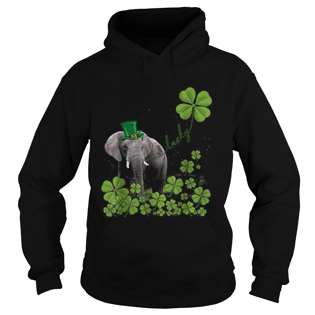 Lucky Elephant Shamrock St Patricks Day Hoodie