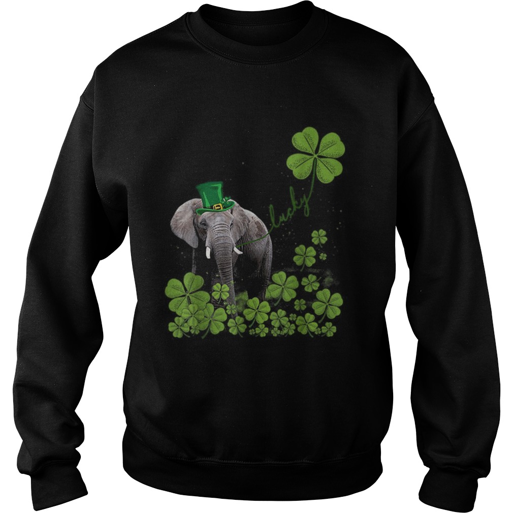 Lucky Elephant Shamrock St Patricks Day Sweatshirt