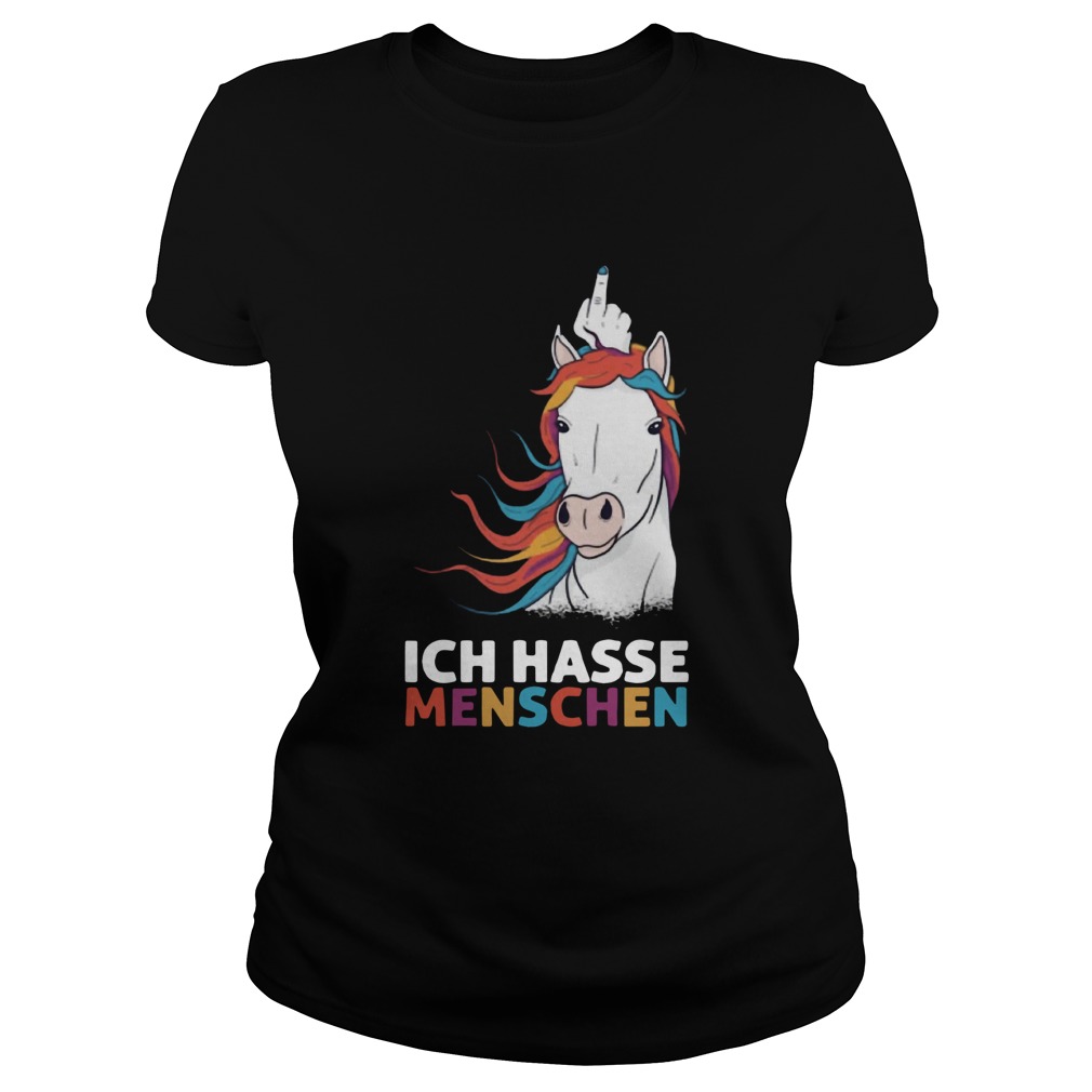 Middle Finger Unicorn Ich Hasse Menschen Classic Ladies