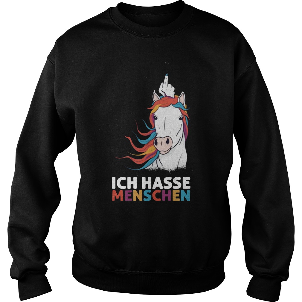 Middle Finger Unicorn Ich Hasse Menschen Sweatshirt