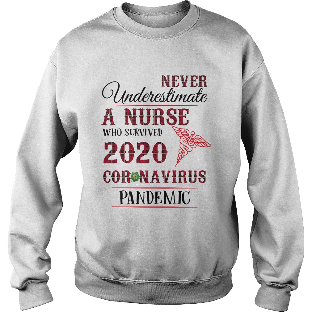 Never Underestimate A Nurse Who Survived 2020 Coronavirus Pandemic Sweatshirt