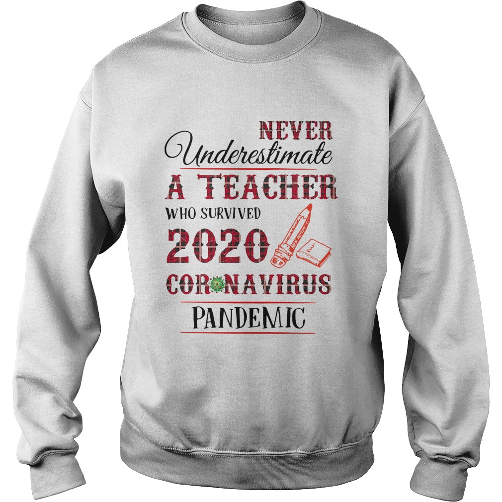 Never Underestimate A Teacher Who Survived 2020 Coronavirus Pandemic Sweatshirt