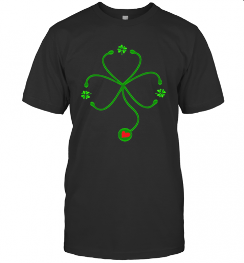 Nice Irish Nurse St Patricks Day Stethoscope Heartbeat T-Shirt