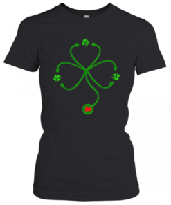 Nice Irish Nurse St Patricks Day Stethoscope Heartbeat T-Shirt Classic Women's T-shirt