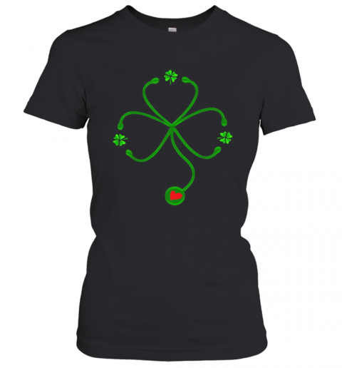 Nice Irish Nurse St Patricks Day Stethoscope Heartbeat T-Shirt Classic Women's T-shirt