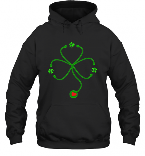 Nice Irish Nurse St Patricks Day Stethoscope Heartbeat T-Shirt Unisex Hoodie