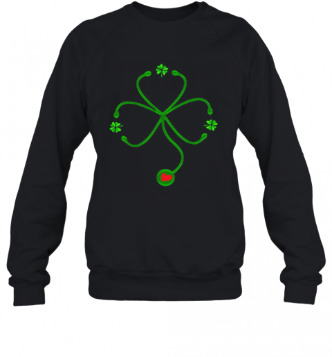 Nice Irish Nurse St Patricks Day Stethoscope Heartbeat T-Shirt Unisex Sweatshirt