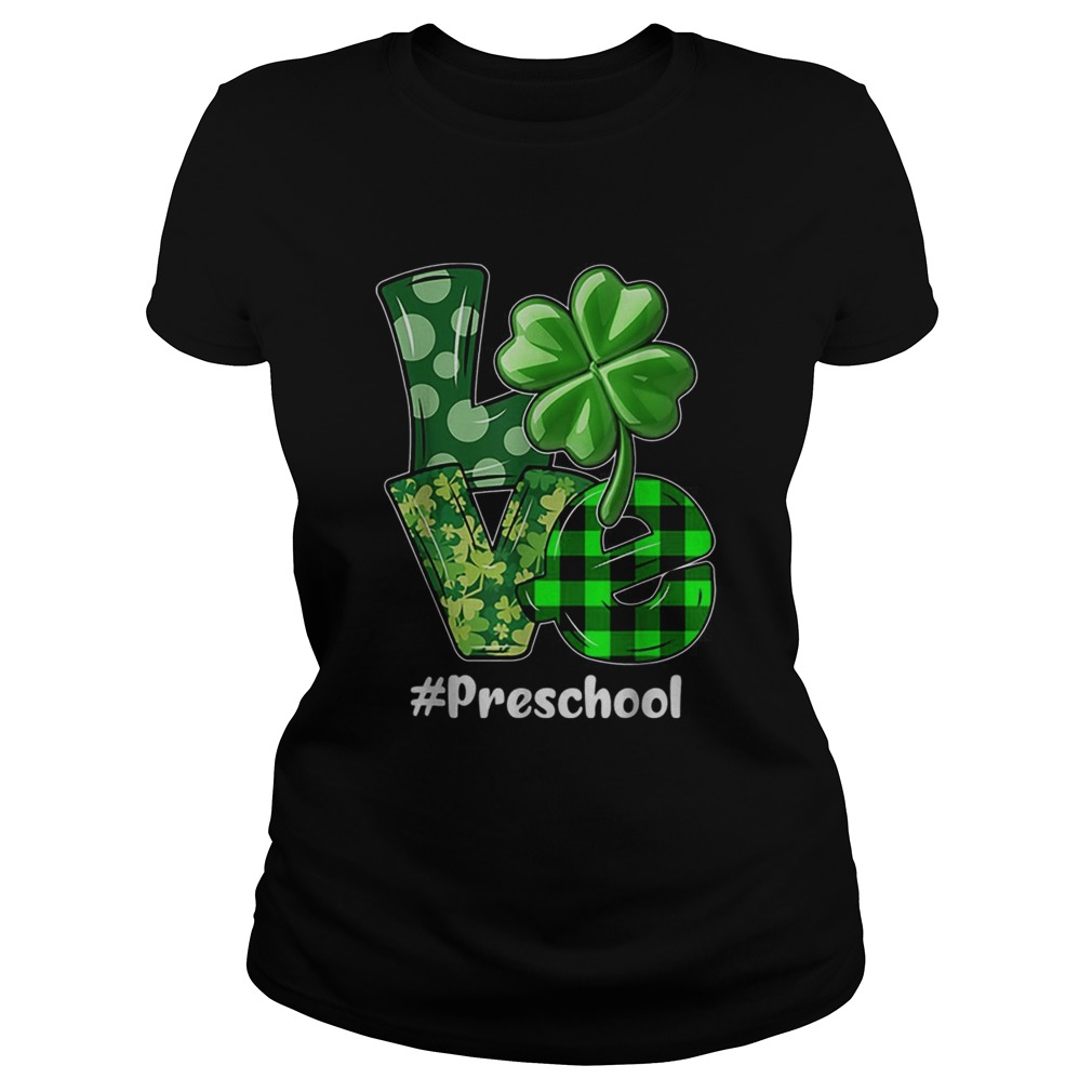 Nice Love Preschool Plaid St Patricks Day Shamrock Classic Ladies