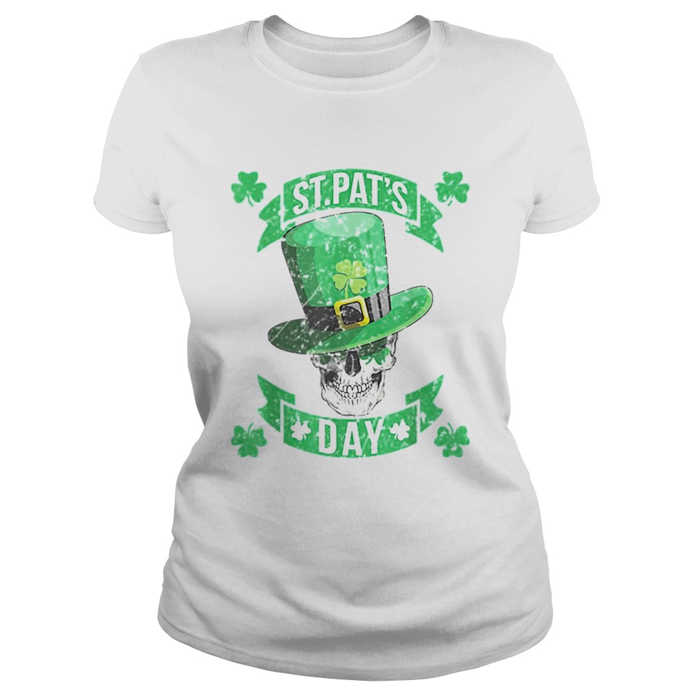 Nice St Patricks Day With Sugar Skull Leprechaun Classic Ladies