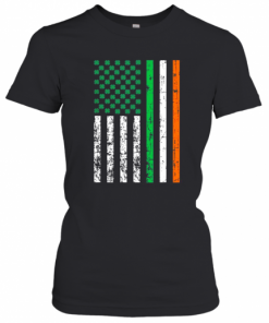 Nice St. Patricks Day Vintage Usa Flag Irish Flag Lucky Shamrock T-Shirt Classic Women's T-shirt