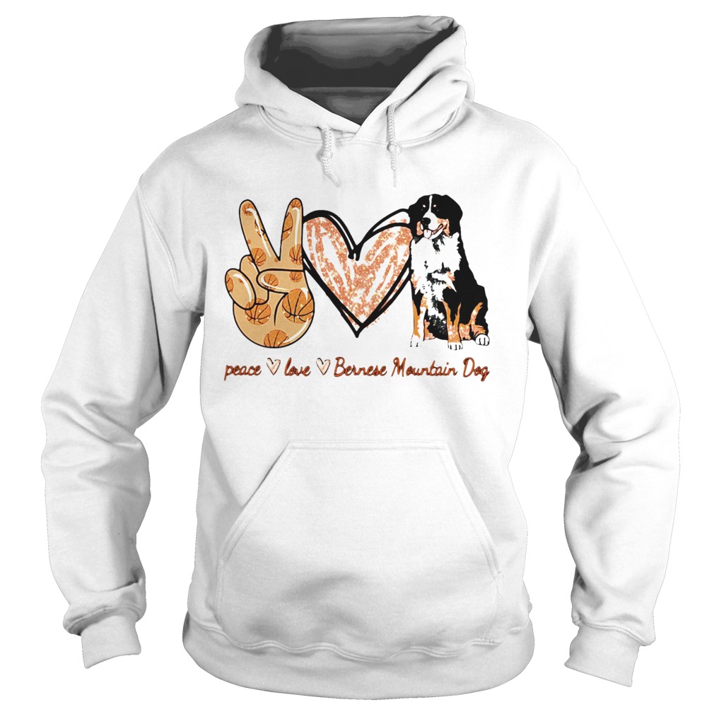 Peace Love Bernese Mountain Dog Hoodie