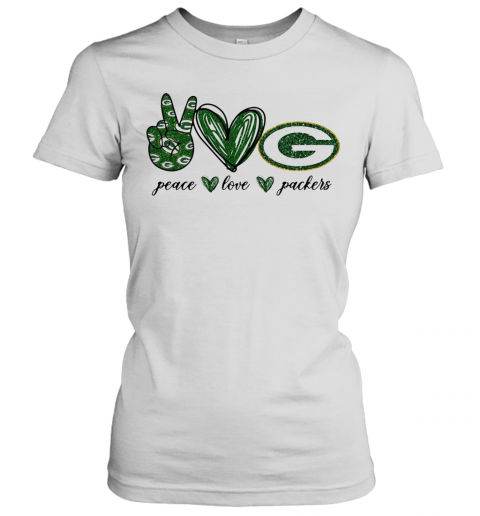 Peace Love Green Bay Packers Logo T-Shirt Classic Women's T-shirt