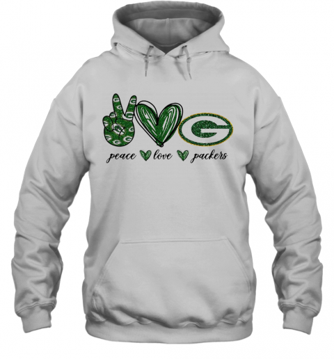 Peace Love Green Bay Packers Logo T-Shirt Unisex Hoodie