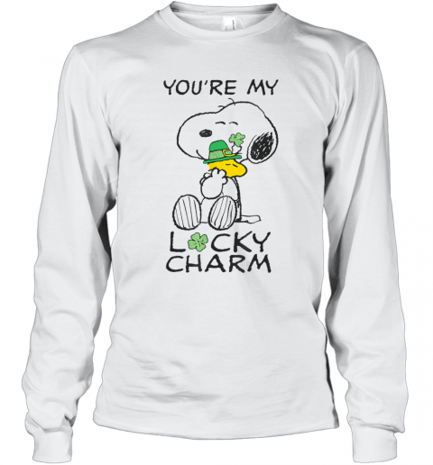 Peanuts St. Patrick'S Snoopy Lucky Charm Clover T-Shirt Long Sleeved T-shirt 