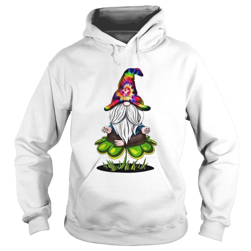 Pretty Hippie Tie Dye Gnomes Yoga St Patricks Day Shamrock Namaste Hoodie