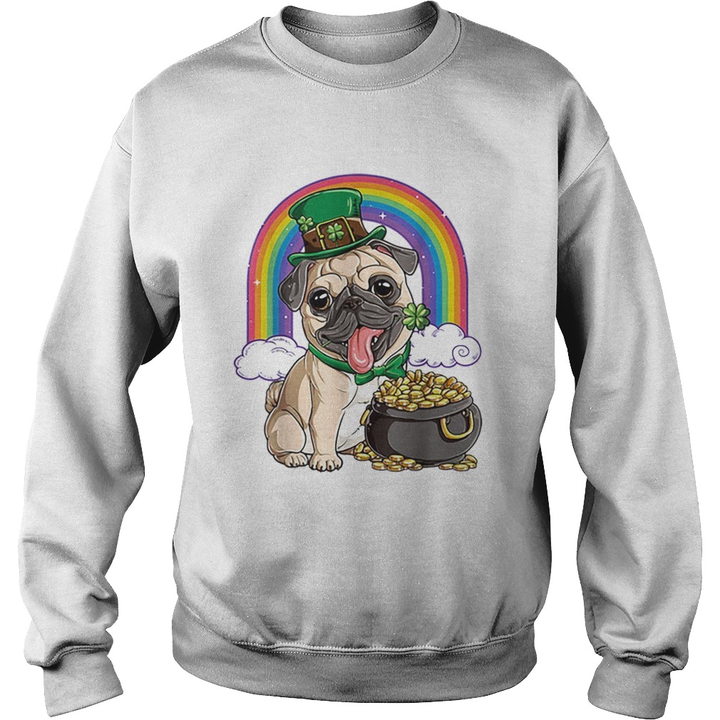 Pretty Pug St Patricks Day Boys Kids Men Leprechaun Dog Lover Gift Sweatshirt