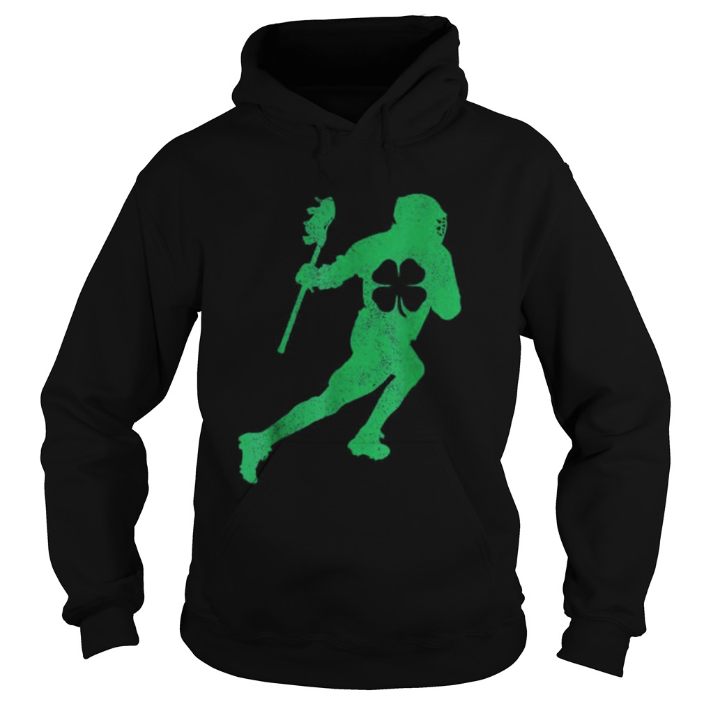 Pretty St Patricks Day Green Shamrock Lacrosse Irish Men Boys Hoodie