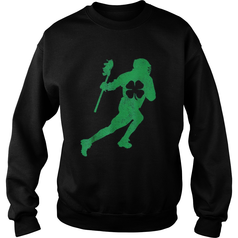 Pretty St Patricks Day Green Shamrock Lacrosse Irish Men Boys Sweatshirt