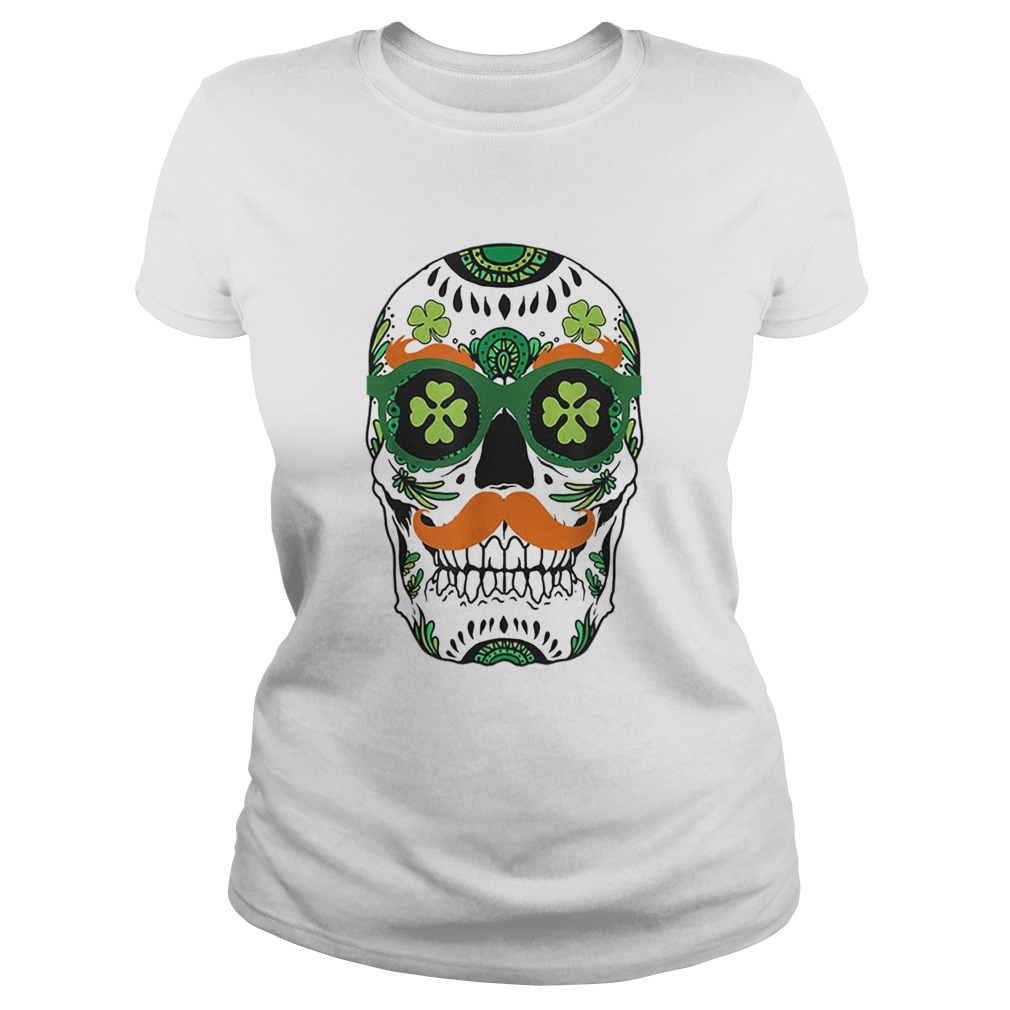 Pretty Sugar Skull St Patricks Day St Pat Day Skeleton Classic Ladies