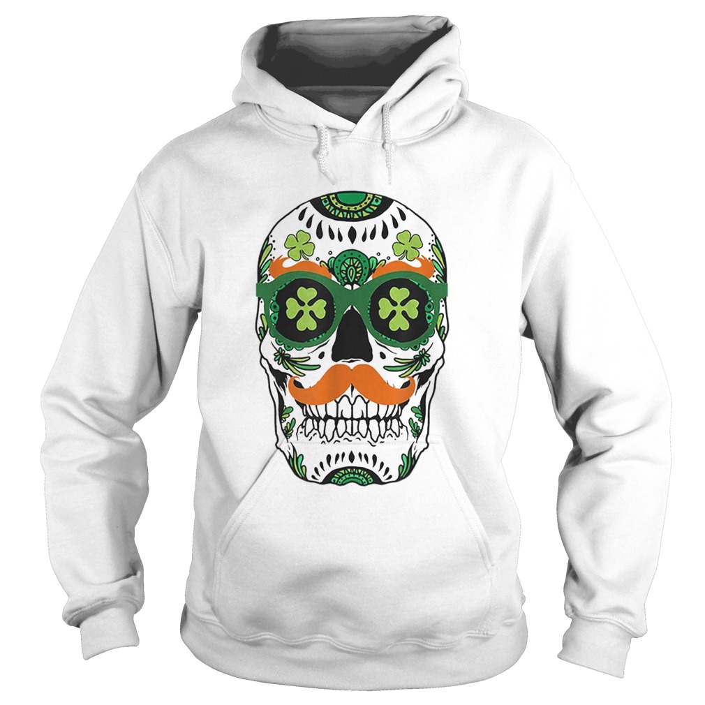 Pretty Sugar Skull St Patricks Day St Pat Day Skeleton Hoodie