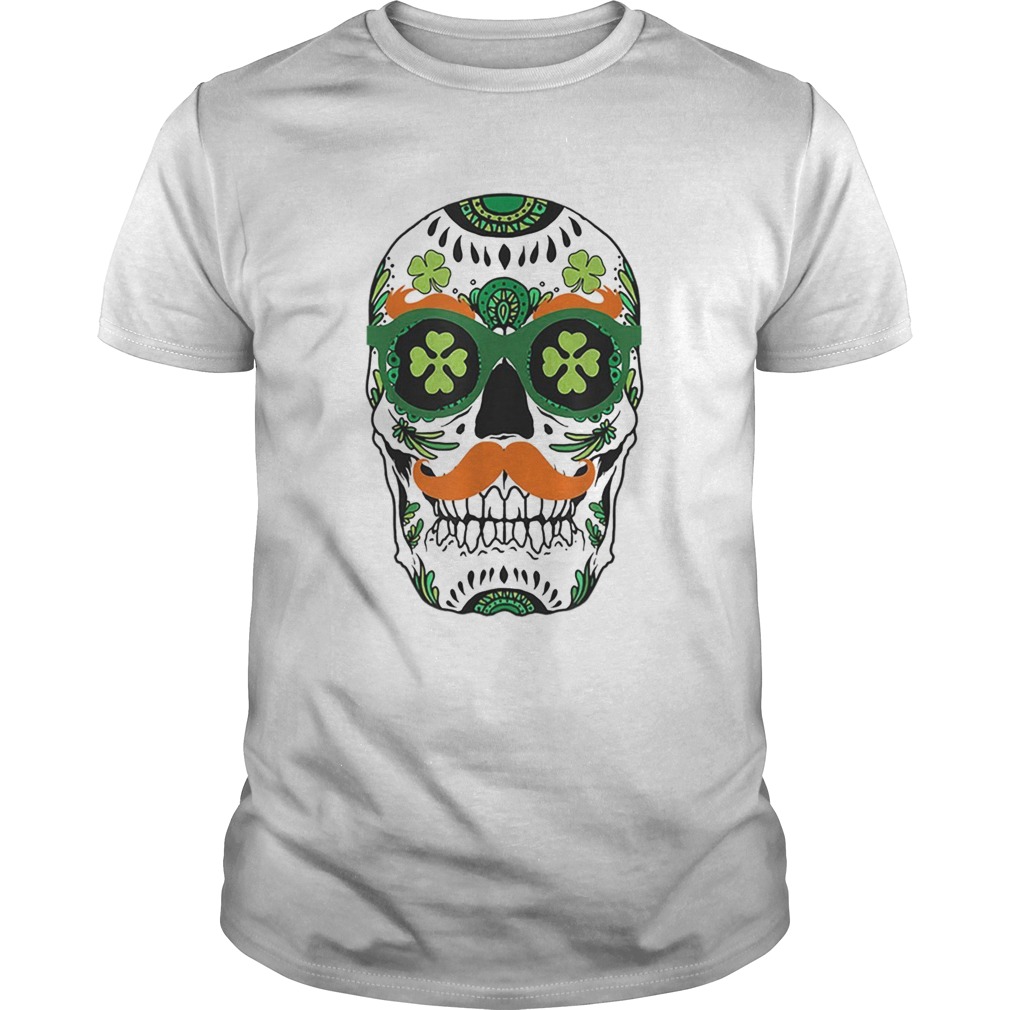 Pretty Sugar Skull St Patricks Day St Pat Day Skeleton shirt