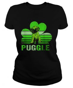 Puggle shamrock St Patricks day  Classic Ladies