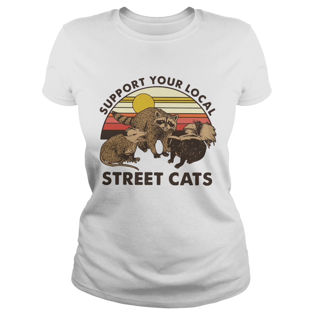 Racoon Support Your Local Street Cats Vintage Classic Ladies