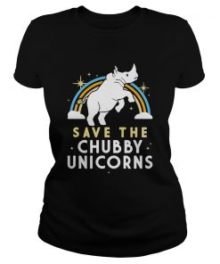 Rainbow Save The Chubby Unicorns  Classic Ladies