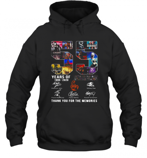 Scorpions Hard Rock Band 55Th Years Of 1965 2020 Name Member Signature T-Shirt Unisex Hoodie