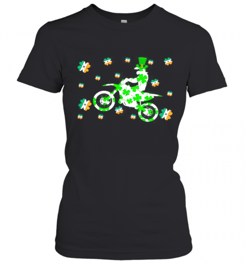 Shamrock Dirt Bike Ireland Flag St Patrick'S Day Biker T-Shirt Classic Women's T-shirt