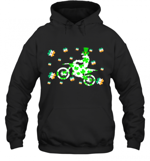 Shamrock Dirt Bike Ireland Flag St Patrick'S Day Biker T-Shirt Unisex Hoodie