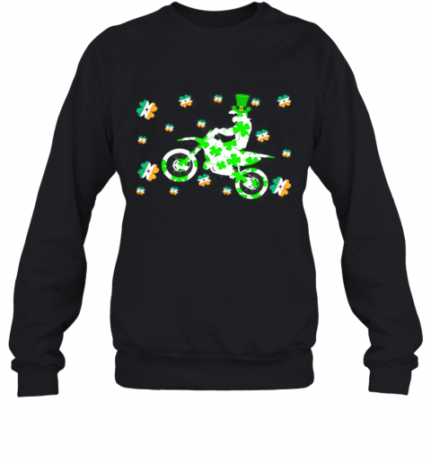 Shamrock Dirt Bike Ireland Flag St Patrick'S Day Biker T-Shirt Unisex Sweatshirt