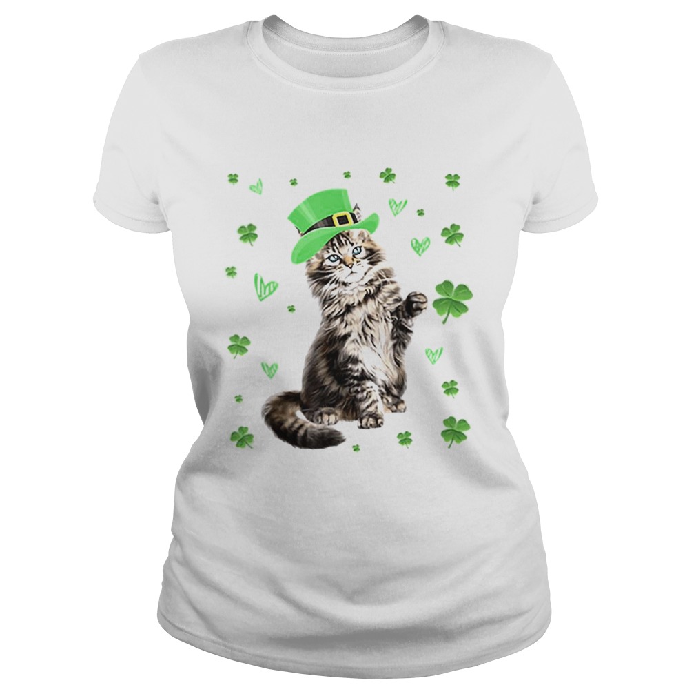 Shamrock Leprechaun Cat St Patricks Day Irish Classic Ladies