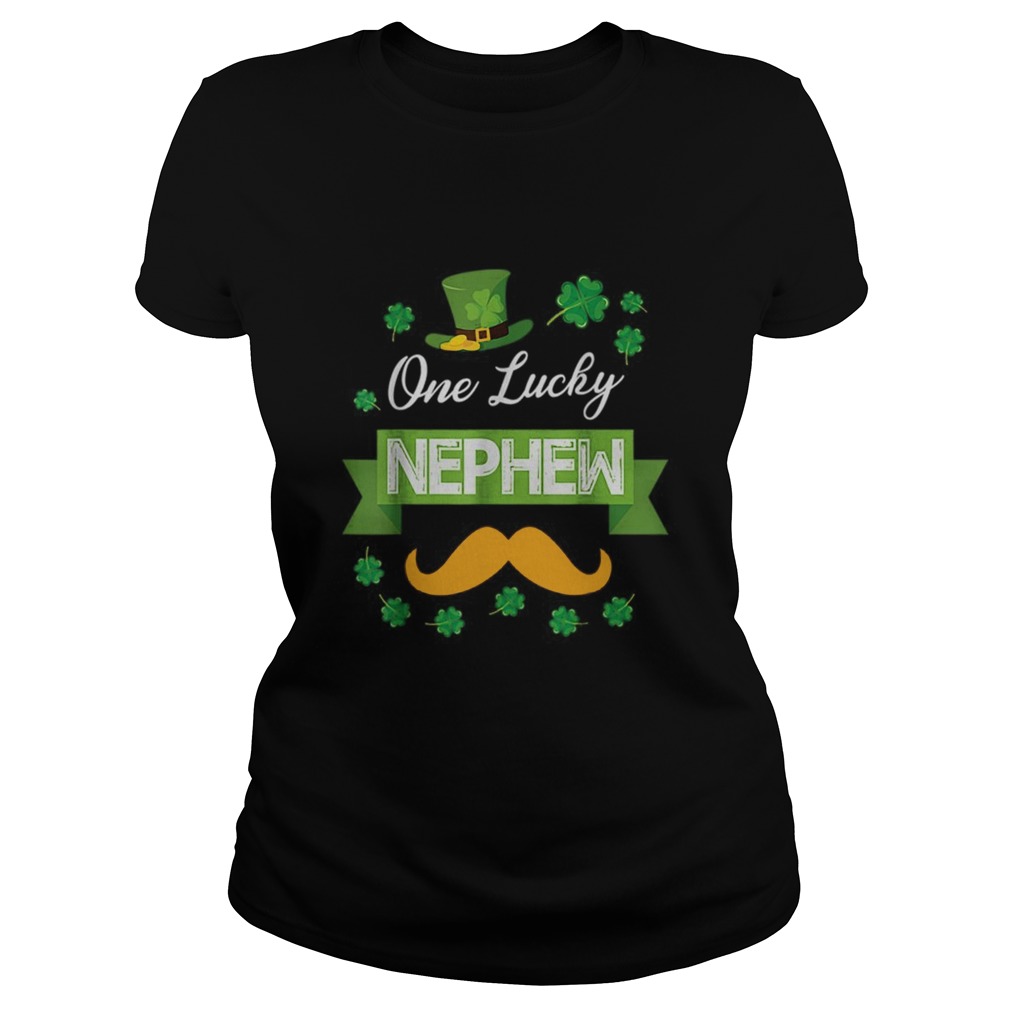 ShamrocksBearded Face One Lucky Nephew Saint Patrick Day Classic Ladies