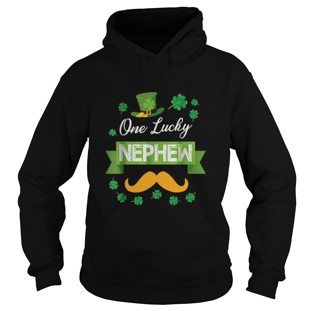 ShamrocksBearded Face One Lucky Nephew Saint Patrick Day Hoodie