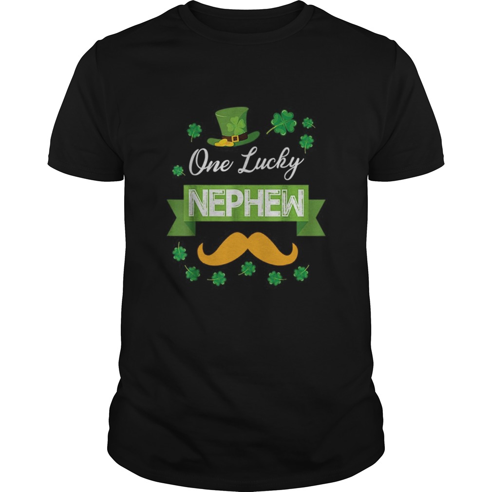 ShamrocksBearded Face One Lucky Nephew Saint Patrick Day shirt