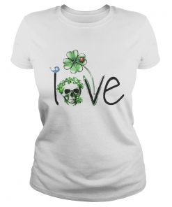 Skull Shamrock St Patricks Day Love  Classic Ladies